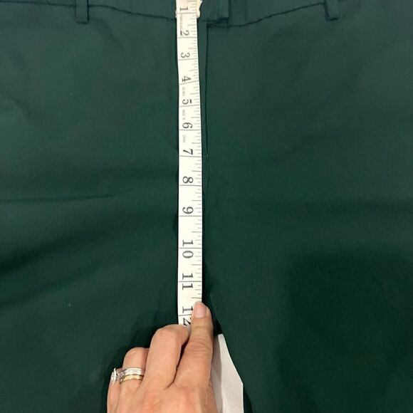 Mango Capri flat front zipper green pants size US 10 - Picture 10 of 12